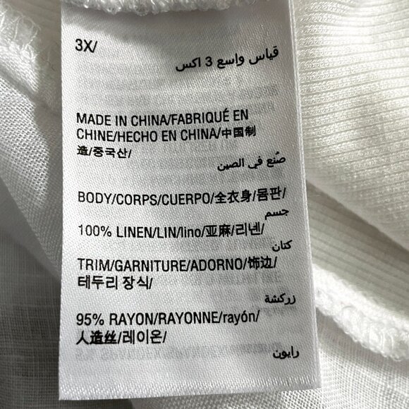 White 100% Linen Shirt Blouse by INC International Concepts-Size 3X - Picture 11 of 13